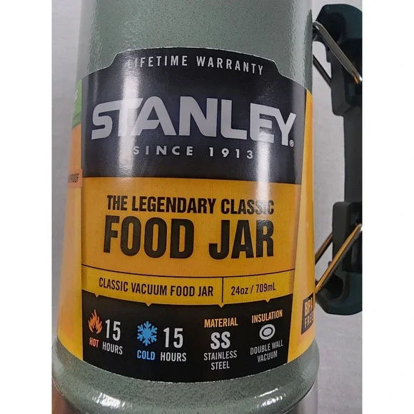Stanley Legendary Classic Vacuum Food Jar 24oz Hammertone Green Thermos NEW - Picture 5 of 7